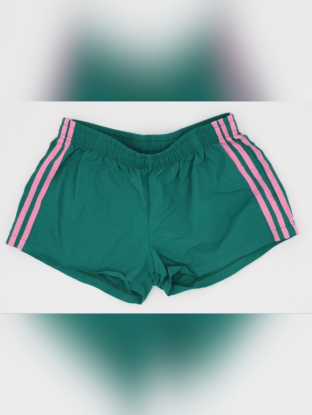 Green Pink Striped Athletic Shorts Size M Lightweight